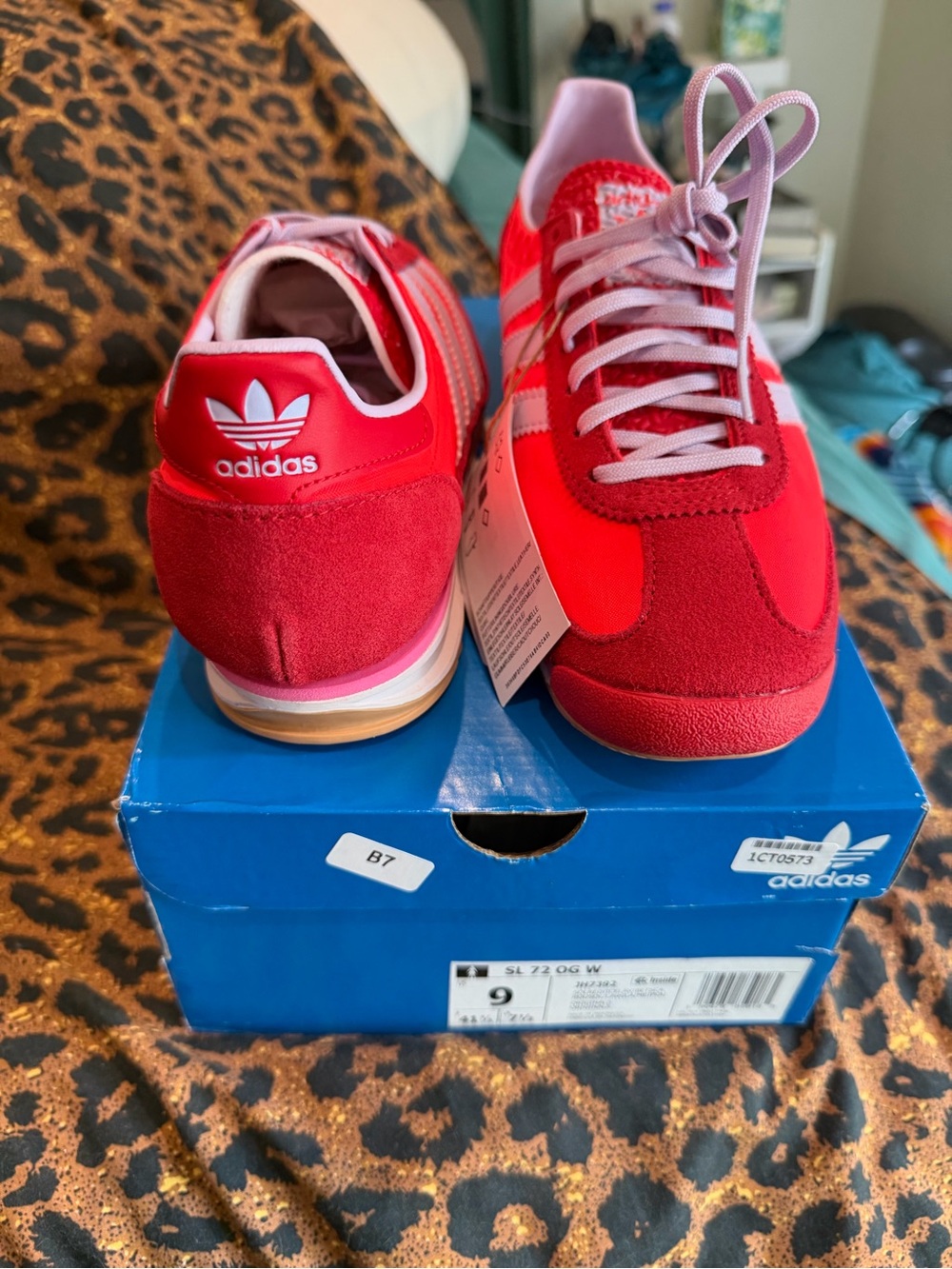adidas Red Sneakers with Pink Laces - Picture 4 of 4